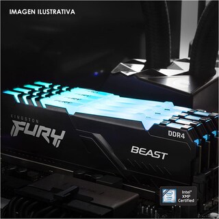 Foto 3 | Foto 3 | Memoria Ram Ddr4 8gb 2666mhz Kingston Fury Beast Rgb Kf426c16bba/8 color Negro