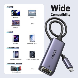 Foto 7 | Foto 7 | Adaptador Usb C A Ethernet Ugreen Gigabit Rj45 Usb 3.0 Tipo C - Venta Internacional