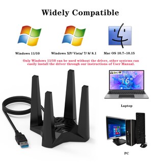 Foto 3 | Foto 3 | Adaptador Wifi Usb Wavlink Ac1900 De Doble Banda Para Pc De Escritorio - Venta Internacional.
