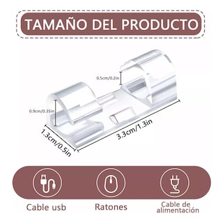 Foto 3 | Foto 3 | Organizador Cables Sujeta Cables Sin Perforar De 60 Pzas Eo Safe Imports Esi-20113 Transparente