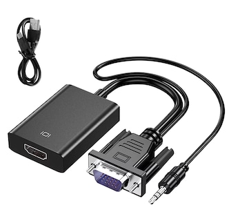 Foto 1 | Foto 1 | Convertidor Vga A Hdmi Adaptadores Full Hd 1080p 1.8m Cable Negro