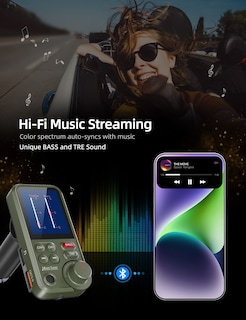 Foto 4 | Foto 4 | Transmisor Fm Bluetooth Nulaxy Km30 Para Coche Con Pantalla De 1 8 Pulgadas - Venta Internacional.