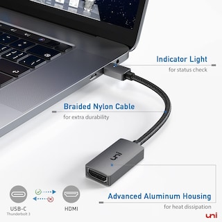 Foto 3 | Foto 3 | Adaptador Usb C A Hdmi Uni 4k Para Macbook Pro/air, Chromebook - Venta Internacional.