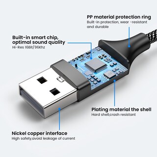 Foto 6 | Foto 6 | Adaptador Usb A Conector De Audio Moswag De 20 Cm Con Estéreo Auxiliar De 3,5 Mm - Venta Internacional.