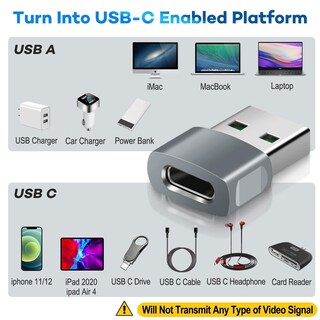 Foto 3 | Foto 3 | Adaptador Usb A Usb C Basesailor Tipo C Hembra A Macho, Paquete De 3 - Venta Internacional.