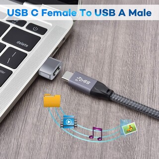 Foto 4 | Foto 4 | Adaptador Usb A Usb C Basesailor Tipo C Hembra A Macho, Paquete De 3 - Venta Internacional.