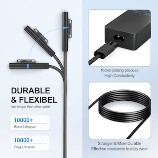 Foto 3 | Foto 3 | Cargador De 65 W Para Microsoft Surface Pro 9, 8, 7+, 7, 6, 5, 4, - Venta Internacional.