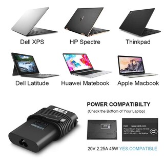 Foto 7 | Foto 7 | Adaptador De Alimentación Rápida Charger Hibbo Usb C De 45 W Para Portátil Dell - Venta Internacional.