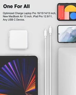 Foto 6 | Foto 6 | Cargador USB C Ifeart de 96 W para MacBook Pro 16 - Carga superrápida y cable de 10 pies