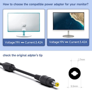 Foto 2 | Foto 2 | Adaptador De Cable De Alimentación 19 V 3.42 A 65 W Para Monitor Lcd Acer - Venta Internacional.