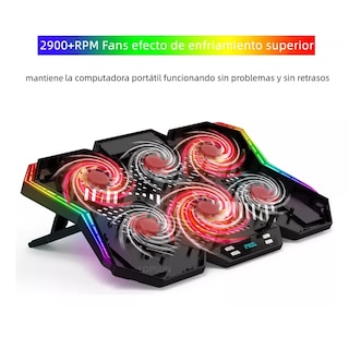 Foto 2 | Foto 2 | Base De Refrigeración Rgb Para Laptop 17 Con 6 Ventiladores Eo Safe Imports Esi-9441 Negro