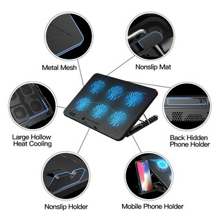 Foto 6 | Foto 6 | Venta Internacional - Almohadilla De Refrigeración Para Portátil Liangstar 6 Ventiladores Para Portátiles De 12 A 17 Pulga