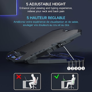 Foto 2 | Foto 2 | Venta Internacional - Enfriador Para Portátil Topmate C5 Gaming De 12 A 15,6 Pulgadas Con 5 Ventiladores Y Pantalla Lcd