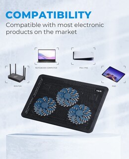Foto 3 | Foto 3 | Venta Internacional - Enfriador Para Portátil Havit Hv-f2056 De 15,6-17 Pulgadas Con 3 Ventiladores Usb Negro/b