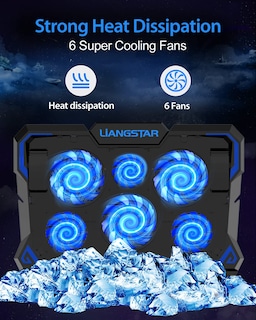 Foto 3 | Foto 3 | Almohadilla De Refrigeración Para Portátil Liangstar Con 6 Ventiladores Led Silenciosos De 12 A 17 P - Venta Internacional.