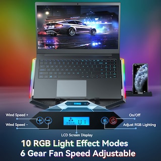Foto 3 | Foto 3 | Almohadilla de Refrigeración para Portátil Ice Coorel K9 con 8 Ventiladores 15 a 17.3 \" RGB - Venta Internacional