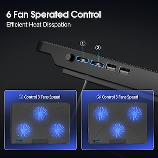 Foto 5 | Foto 5 | Almohadilla de Refrigeración para Portátil Aimiuzi Gaming con 6 Ventiladores Portátil de 12 a 17 Pu - Venta Internacional