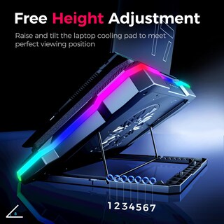 Foto 4 | Foto 4 | Almohadilla De Refrigeración Para Portátil Aicheson Gaming Rgb Con Ventilador De 15 A 19 Pulgadas - Venta Internacional.