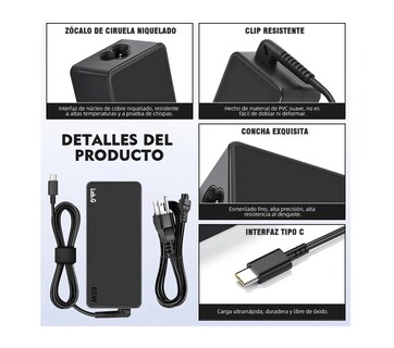Foto 3 | Foto 3 | Cargador Usb Tipo C Hp Dell huawei 20v 3.25a 65w Negro