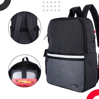 Foto 6 | Foto 6 | Mochila TechZone Glad Porta Laptop 15.6 pulgadas color Negro