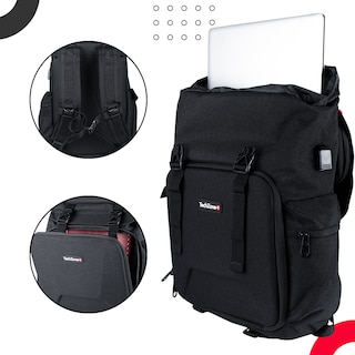 Foto 6 | Foto 6 | Mochila Techzone TZ21LBP13-A Negra Glory para Laptop 15.6'' con Puerto USB