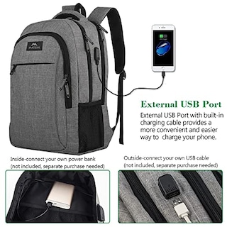 Foto 2 | Foto 2 | Venta Internacional - Mochila Matein Gris para Portátil Antirrobo Slim