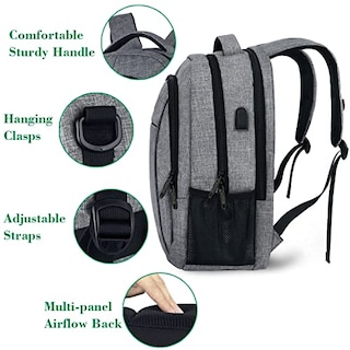 Foto 4 | Foto 4 | Venta Internacional - Mochila Matein Gris para Portátil Antirrobo Slim