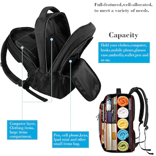 Foto 5 | Foto 5 | Mochila Matein Negra para Laptop de 15.6\"-Venta Internacional