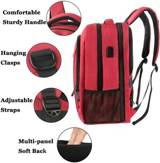 Foto 7 | Foto 7 | Venta Internacional - Mochila Matein Para Portátil De 17 Pulgadas Para Mujer Con Puerto Usb, Color Rojo