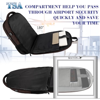 Foto 2 | Foto 2 | Venta Internacional - Mochila Para Portátil Matein Extra Grande De 17,3'' Con Puerto Usb, Color Marrón