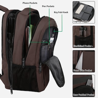 Foto 4 | Foto 4 | Venta Internacional - Mochila Para Portátil Matein Extra Grande De 17,3'' Con Puerto Usb, Color Marrón