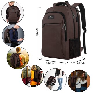 Foto 6 | Foto 6 | Venta Internacional - Mochila Para Portátil Matein Extra Grande De 17,3'' Con Puerto Usb, Color Marrón