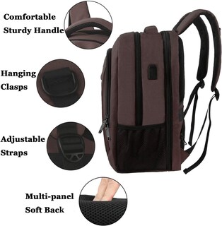 Foto 7 | Foto 7 | Venta Internacional - Mochila Para Portátil Matein Extra Grande De 17,3'' Con Puerto Usb, Color Marrón