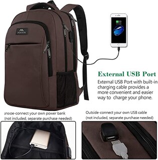 Foto 2 | Foto 2 | Venta Internacional - Mochila para Portátil Matein Marrón College 15.6'' con Puerto USB