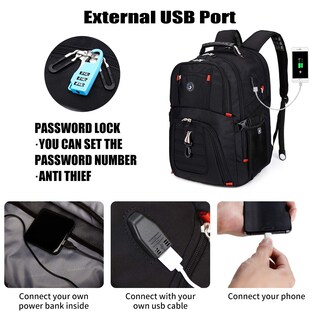 Foto 2 | Foto 2 | Mochila de Viaje para Portátil Shrradoo Negra 52L 17'' - Venta Internacional