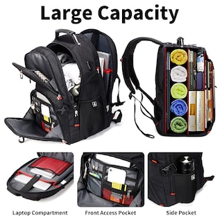 Foto 5 | Foto 5 | Mochila de Viaje para Portátil Shrradoo Negra 52L 17'' - Venta Internacional