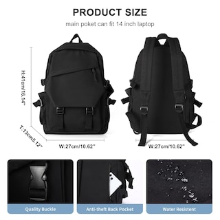 Foto 2 | Foto 2 | Mochila Coowoz College Waterproof Negra - Venta Internacional