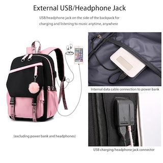 Foto 5 | Foto 5 | Mochila para Portátil Dibujos Animados de Ánime con Puerto de Carga Usb - Venta Internacional