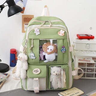 Foto 3 | Foto 3 | Mochila JQWSVE Kawaii con Colgantes y Pines 5 Piezas - Venta Internacional