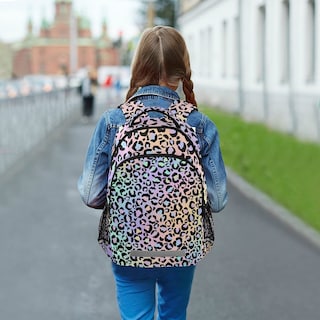 Foto 6 | Foto 6 | Mochila Escolar Mnsruu con Estampado de Leopardo Y Correa Para El Pecho Para Niños - Venta Internacional