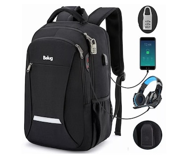 Foto 2 | Foto 2 | Mochila de Viaje para Portátil de 15.6 Puerto Usb Negra 35 L Belug