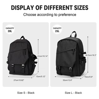Foto 2 | Foto 2 | Mochila Coowoz Casual Daypack Negra para Portátil - Venta Internacional