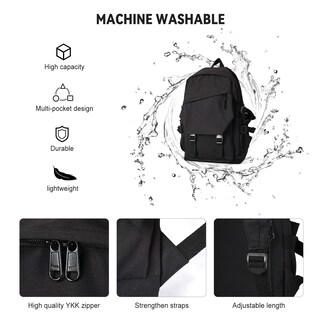 Foto 3 | Foto 3 | Mochila Coowoz Casual Daypack Negra para Portátil - Venta Internacional