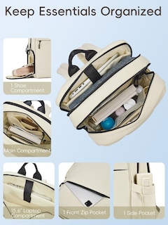 Foto 5 | Foto 5 | Mochila Cluci Lightweight Travel Para Portátil De 15,6 Pulgadas, Color Beige - Venta Internacional.