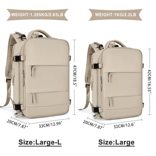 Foto 2 | Foto 2 | Mochila de Viaje Coowoz Large-l Impermeable color Caqui Unisex - Venta Internacional