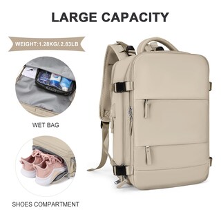 Foto 3 | Foto 3 | Mochila de Viaje Coowoz Large-l Impermeable color Caqui Unisex - Venta Internacional