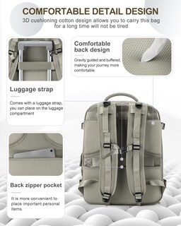 Foto 2 | Foto 2 | Mochila de Viaje Coowoz Grande Impermeable Marrón Unisex - Venta Internacional