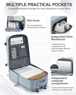 Foto 2 | Foto 2 | Mochila de Viaje Coowoz Grande Impermeable Unisex - Venta Internacional