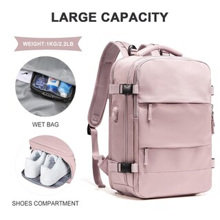 Foto 3 | Foto 3 | Mochila de Viaje Coowoz Large-l Impermeable Rosa Unisex - Venta Internacional