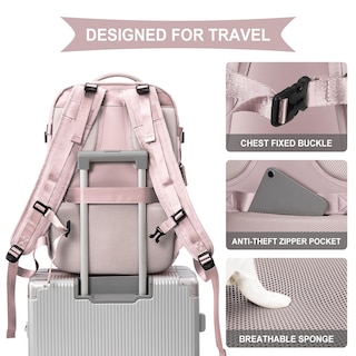 Foto 6 | Foto 6 | Mochila de Viaje Coowoz Large-l Impermeable Rosa Unisex - Venta Internacional